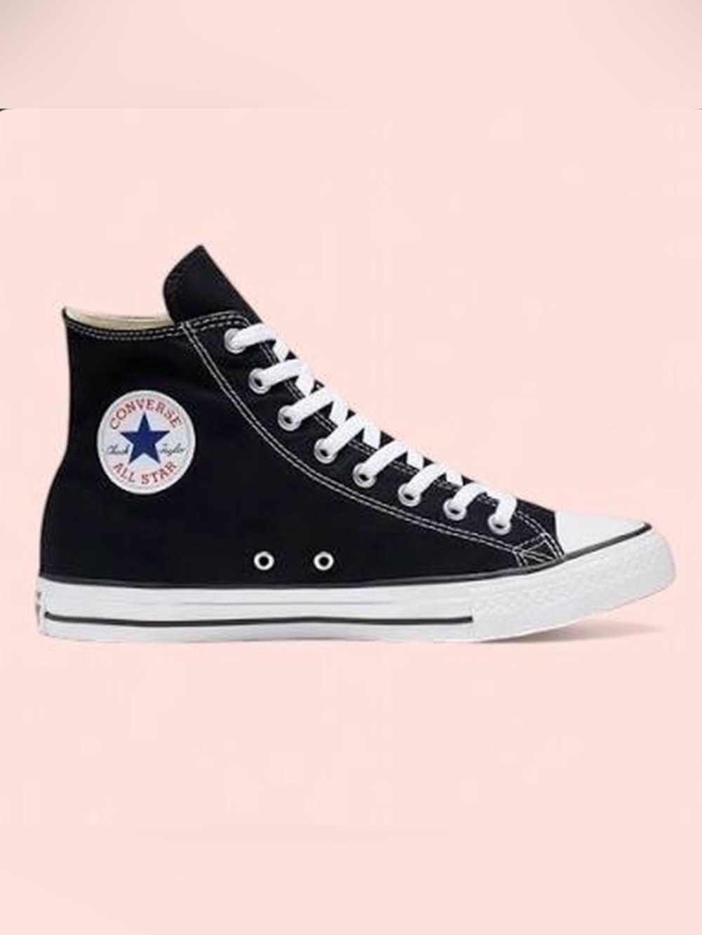 Black classic chuck Taylor high top converse.